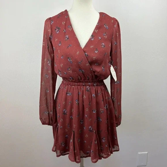 Altar'd State Dress Womens Size Small Floral Long Sleeve Fall Ladies New w Tag - Picture 1 of 11